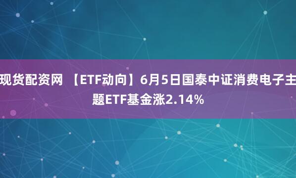 现货配资网 【ETF动向】6月5日国泰中证消费电子主题ETF基金涨2.14%